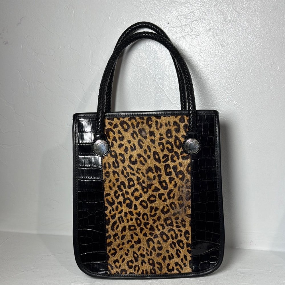 Brighton leopard calf hair & leather handbag No. A029618